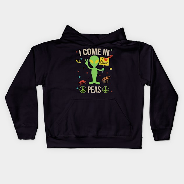 I Come in Peas Kids Hoodie by MZeeDesigns